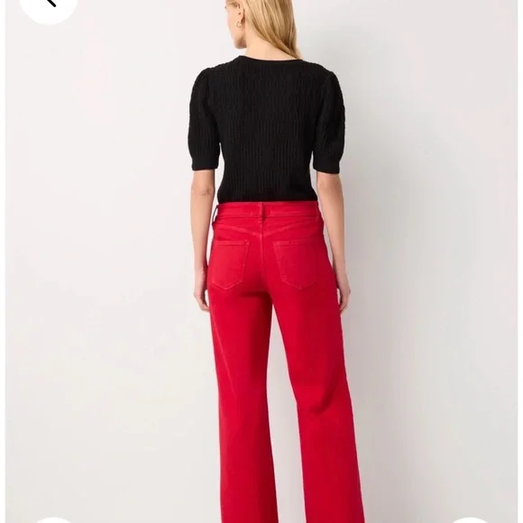 White House Black Market Vibrant Red High Rise Wide  Leg Five Pocket Jeans.
NWT - Picture 3 of 9